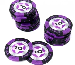 20 Jetons de poker crown argile valeur 10 - 14 gr