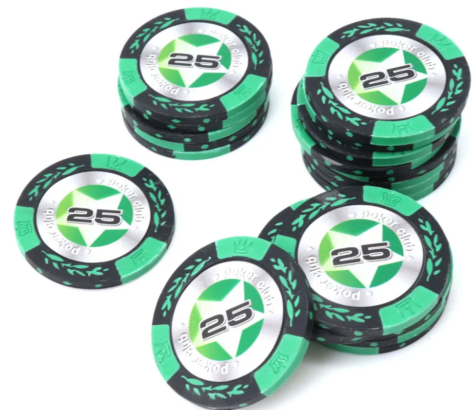 20 Jetons de poker crown argile valeur 25 - 14 gr