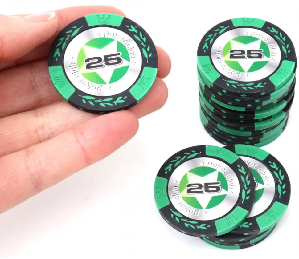 20 Jetons de poker crown argile valeur 25 - 14 gr