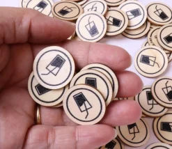 500 Jetons en bois Boisson - 2.5 cm