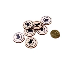 500 Jetons en bois Café - 2.5 cm