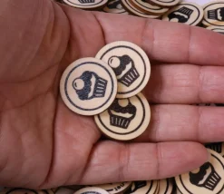 500 jetons en bois dessert - 2.5 cm