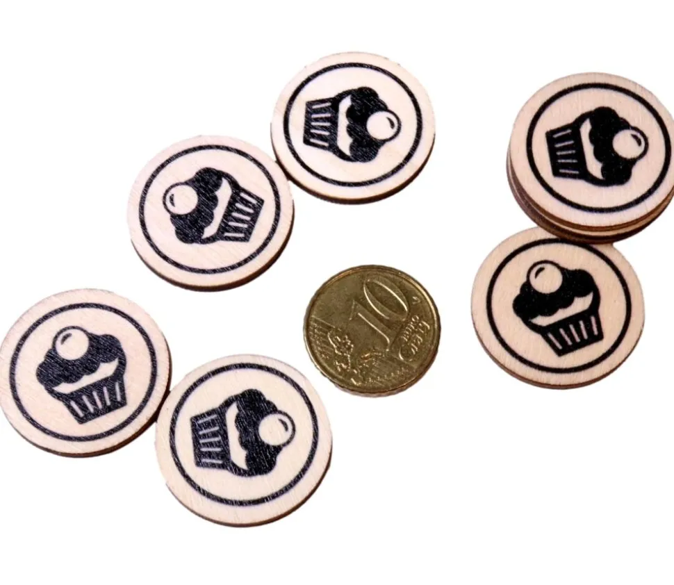 500 jetons en bois dessert - 2.5 cm