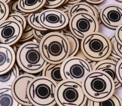 500 jetons en bois repas - 2.5 cm pour restauration