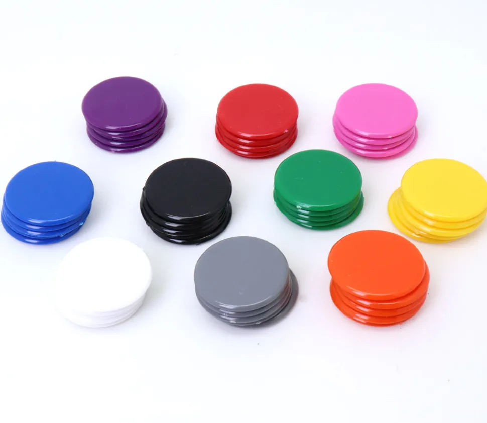 50 jetons multicolores 3 cm en 10 couleurs pour jeu - pions ronds 30 mm