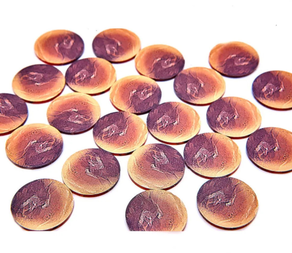 80 jetons ronds / carrés / trianges pour mise de jeu