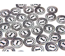 80 jetons ronds / carrés / trianges pour mise de jeu