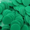 500 Jetons ronds plats de 2.4 cm verts de diamètre plastique pour jeux