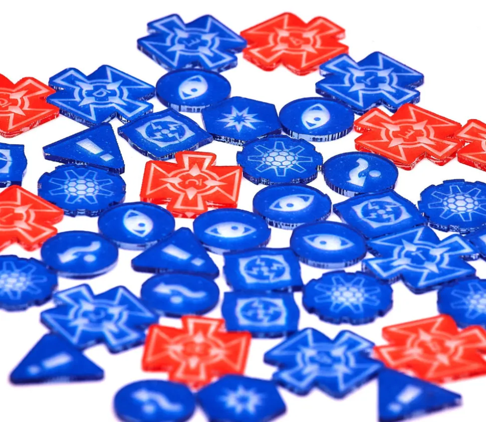 80 jetons rouges et bleus compatibles jeu XWing bleu