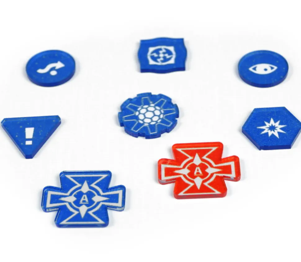 80 jetons rouges et bleus compatibles jeu XWing bleu