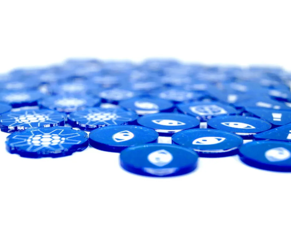 80 jetons rouges et bleus compatibles jeu XWing bleu