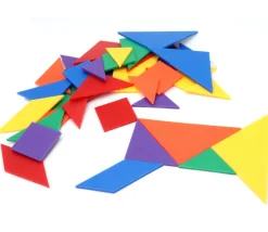 6 jeux de tangrams en plastique coloré