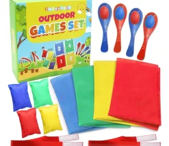 4 jeux pour tournois : course aux sacs, aux oeufs, en duo...