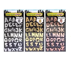 35 Lettres alphabet autocollantes effet miroir hauteur 2 cm