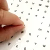 128 Lettres alphabet chiffres autocollant 9 mm - étiquettes transparentes