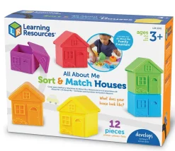 6 Maisons avec toits amovibles et empilables 8 x 7 cm