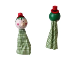 5 Marionnettes pour doigts en tissu et bois