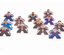 12 meeples hommes en costume plexiglas pions personnage