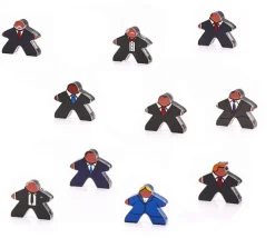 12 meeples hommes en costume plexiglas pions personnage