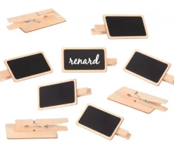 12 Mini ardoises clips pinces 7 x 4 cm