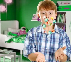 90 mini balles marbrées rebondissantes Ø 2.5 cm caoutchouc souple