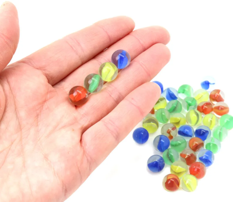 40 mini Billes verre coloré oeil de chat pour jeu 11 mm