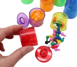 18 mini boites empilables rondes Ø 5.5 cm