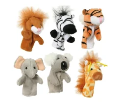 8 mini marionnettes peluche animaux pour doigt