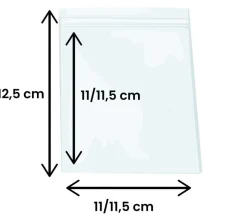 100 Mini sachets zips 115 x 115 mm
