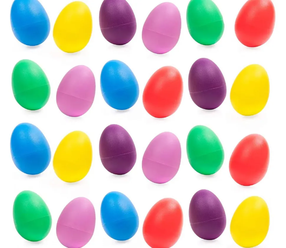40 oeufs colorés sonores - Œufs de 5.6 cm