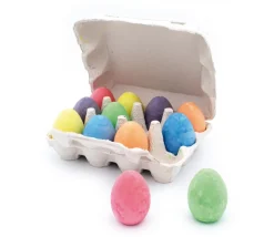 12 oeufs craies de trottoir 6 couleurs avec boite de rangement