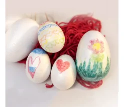 50 oeufs en polystyrène à décorer - mélange de 4 tailles