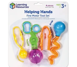 4 outils jeu motricité fine - Pince, ciseau cuillère, pince cuillère, pipette