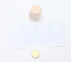 8 pastilles autocollantes blanches 30 mm