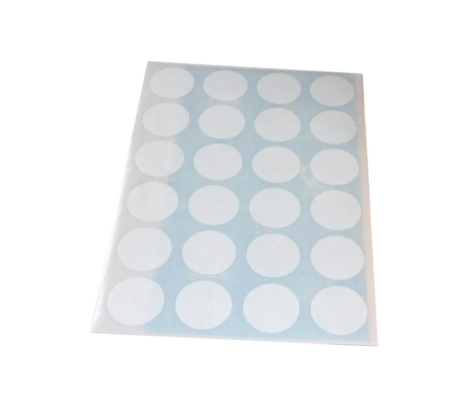 8 pastilles autocollantes blanches 30 mm