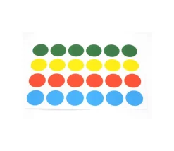 24 pastilles autocollantes 30 mm en 4 couleurs
