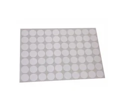 70 pastilles rondes 19 mm autocollantes blanches