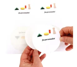 6 Pastilles rondes 85 mm autocollantes blanches étiquettes