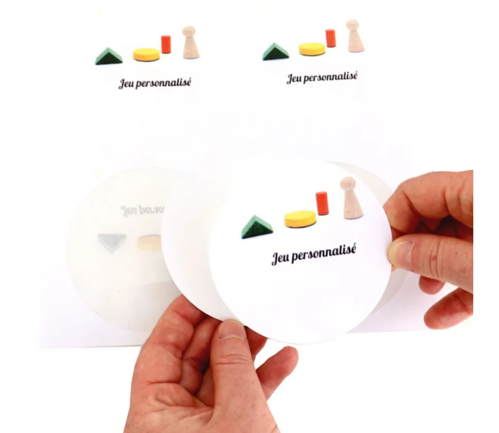 6 Pastilles rondes 85 mm autocollantes blanches étiquettes