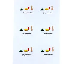 6 Pastilles rondes 85 mm autocollantes blanches étiquettes