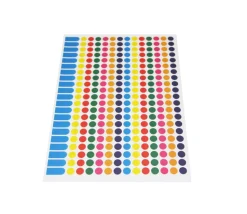294 pastilles rondes autocollantes 8 mm en 7 couleurs