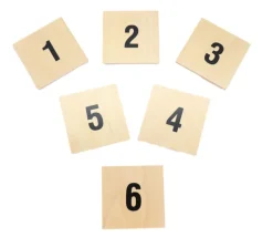 6 pavés 1 à 6 en bois 7 x 7 x 0.5 cm