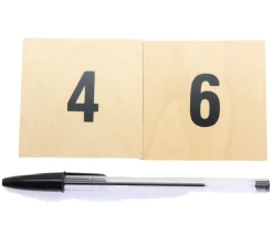 6 pavés 1 à 6 en bois 7 x 7 x 0.5 cm