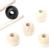 20 perles boules en bois de 2 cm - noir blanc et naturel
