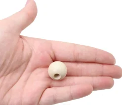 20 perles boules en bois de 2 cm - noir blanc et naturel