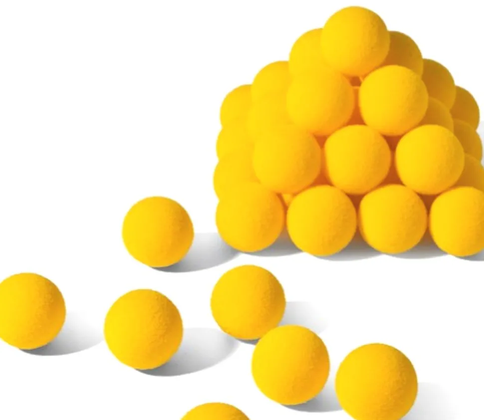 12 petites Balles mousse jaune 4 cm