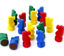 16 petits chevaux en bois - pions de jeux 4 cm