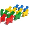 16 petits chevaux sur patte en bois - pions de jeux