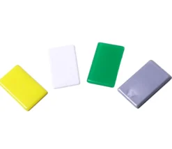 500 Petits jetons rectangles 2.7 x 1.6 cm en plastique coloré