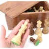 32 Pièces échecs bois T5 LESTEES 95 mm + Coffret bois